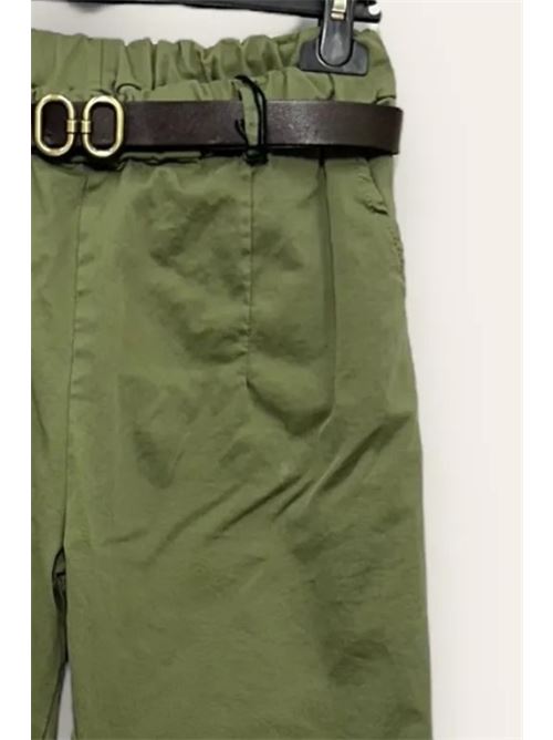 Pantalone baggy in cotone LOVEme | VA-10686-VA-822236TU/Verde Militare